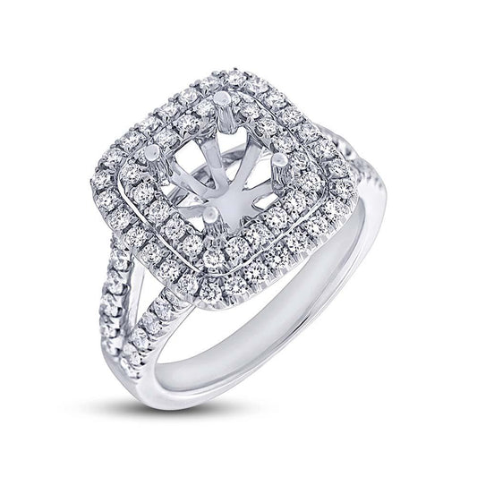 18k White Gold Diamond Semi-mount Ring - 0.93ct