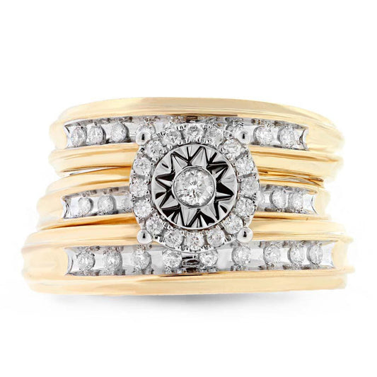 14k Yellow Gold Diamond Trio Set - 0.43ct