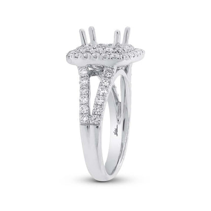 14k White Gold Diamond Semi-mount Ring Size 6.25 - 0.93ct