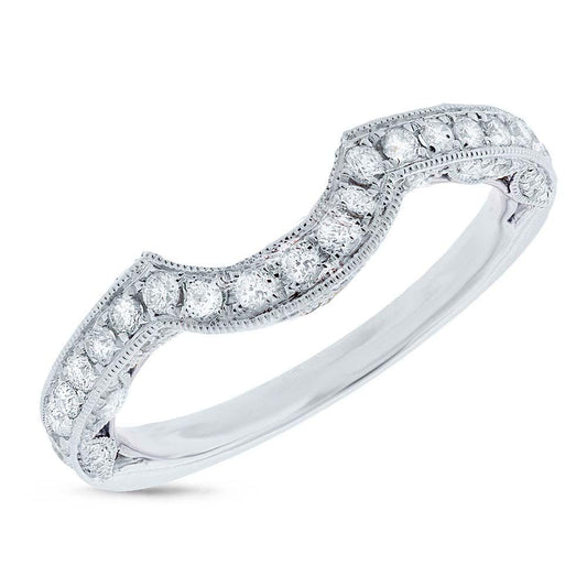 14k White Gold Diamond Shadow Band - 0.51ct