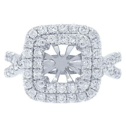 18k White Gold Diamond Semi-mount Ring - 0.95ct