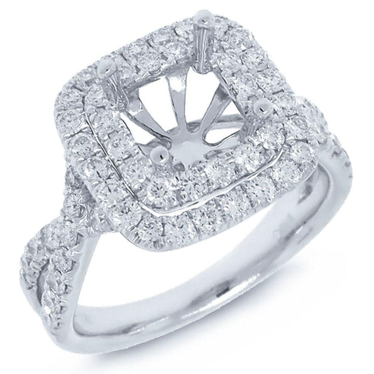 18k White Gold Diamond Semi-mount Ring - 0.95ct