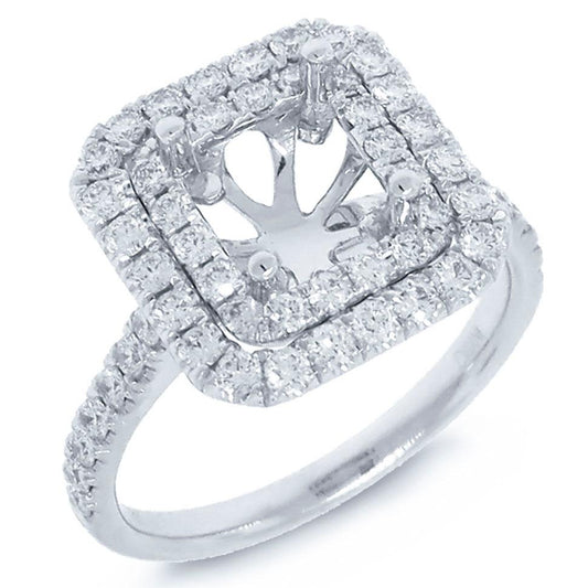 18k White Gold Diamond Semi-mount Ring - 0.87ct