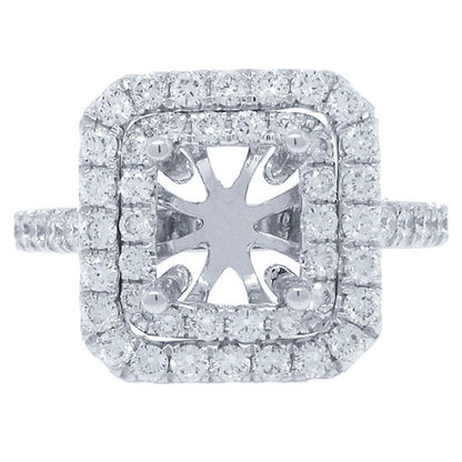 18k White Gold Diamond Semi-mount Ring - 0.87ct