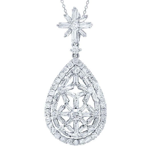 18k White Gold Diamond Pendant - 1.64ct