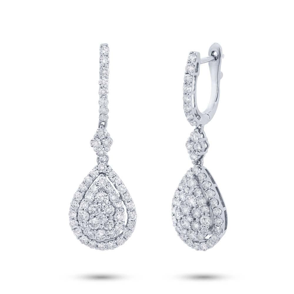 18k White Gold Diamond Earring - 1.87ct