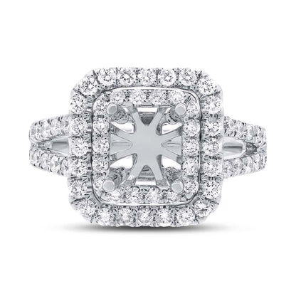 18k White Gold Diamond Semi-mount Ring - 1.01ct