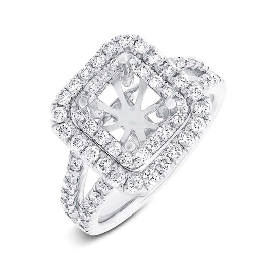 18k White Gold Diamond Semi-mount Ring - 1.01ct