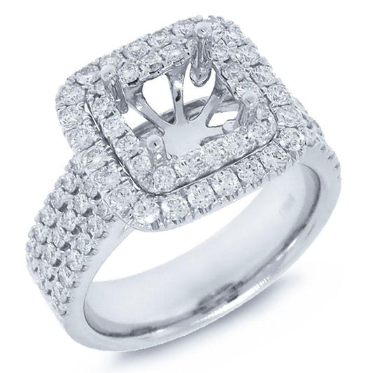 18k White Gold Diamond Semi-mount Ring - 1.08ct
