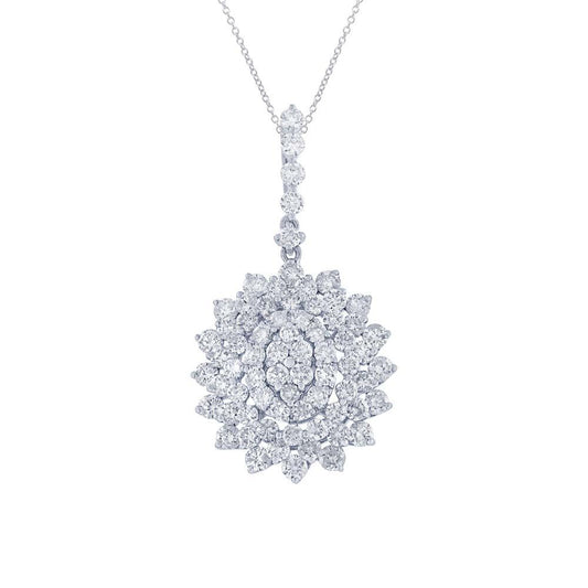 18k White Gold Diamond Pendant - 2.66ct