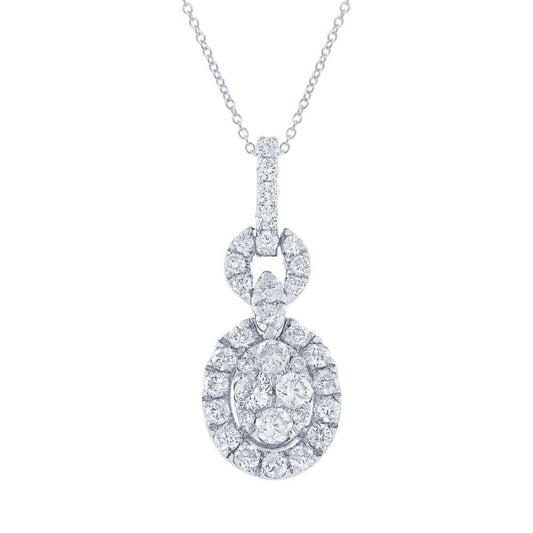 18k White Gold Diamond Pendant - 0.86ct