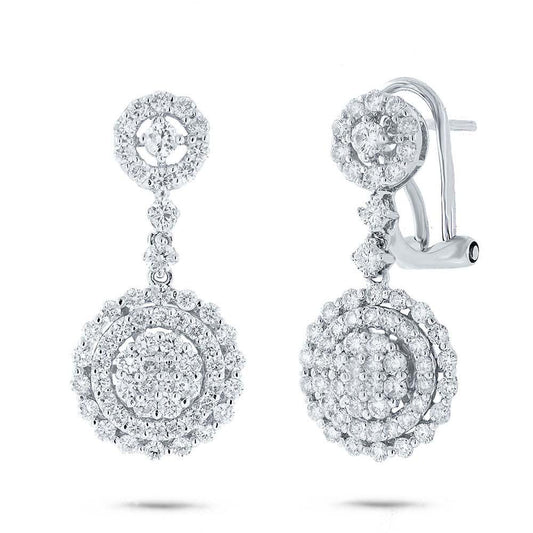 18k White Gold Diamond Earring - 1.72ct