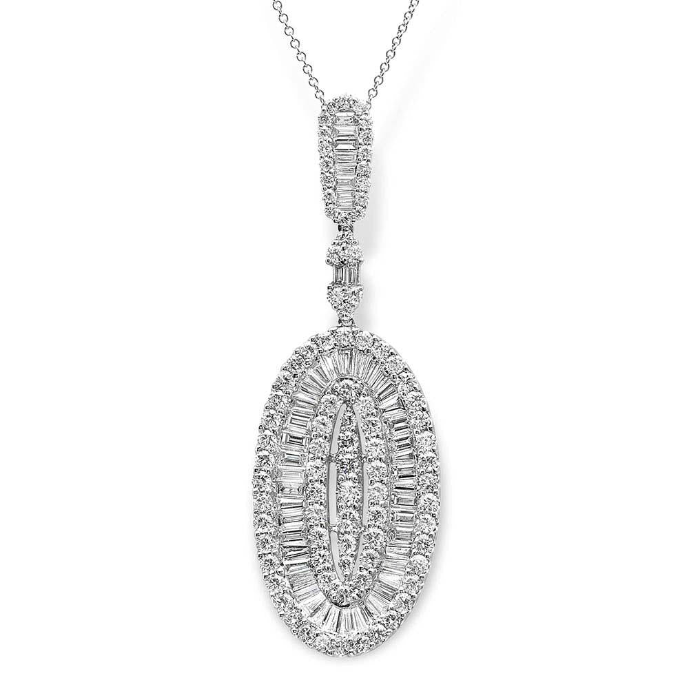 18k White Gold Diamond Pendant - 4.92ct