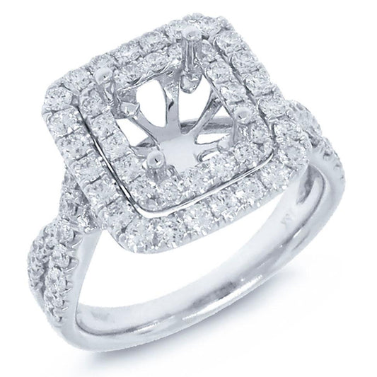 18k White Gold Diamond Semi-mount Ring - 0.98ct