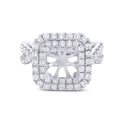18k White Gold Diamond Semi-mount Ring - 0.98ct