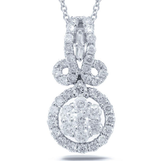 18k White Gold Diamond Pendant - 0.89ct