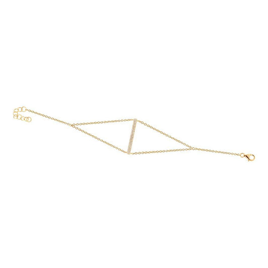 14k Yellow Gold Diamond Bar Bracelet