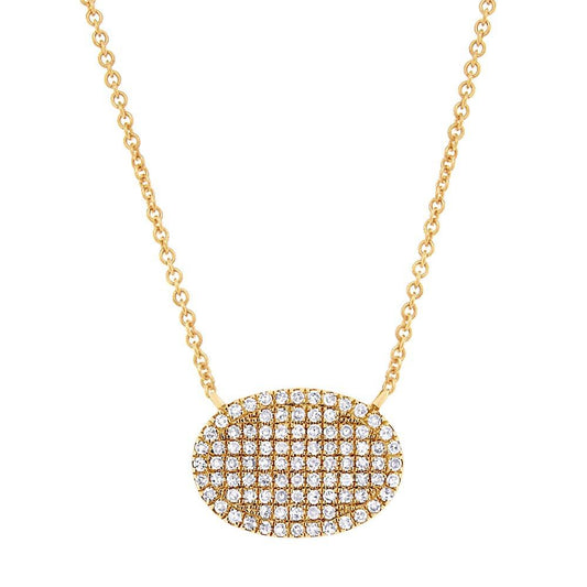 14k Yellow Gold Diamond Pave Necklace - 0.21ct