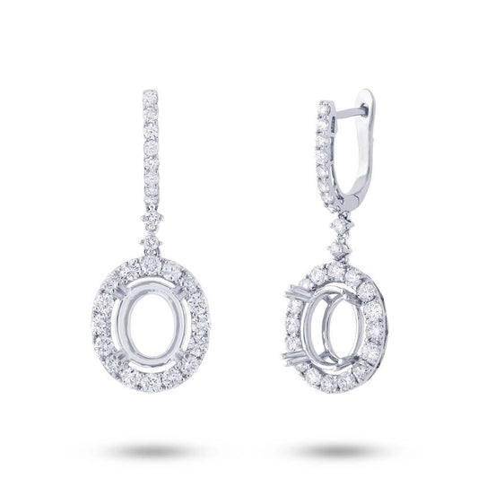 18k White Gold Diamond Semi-mount Earring - 2.21ct