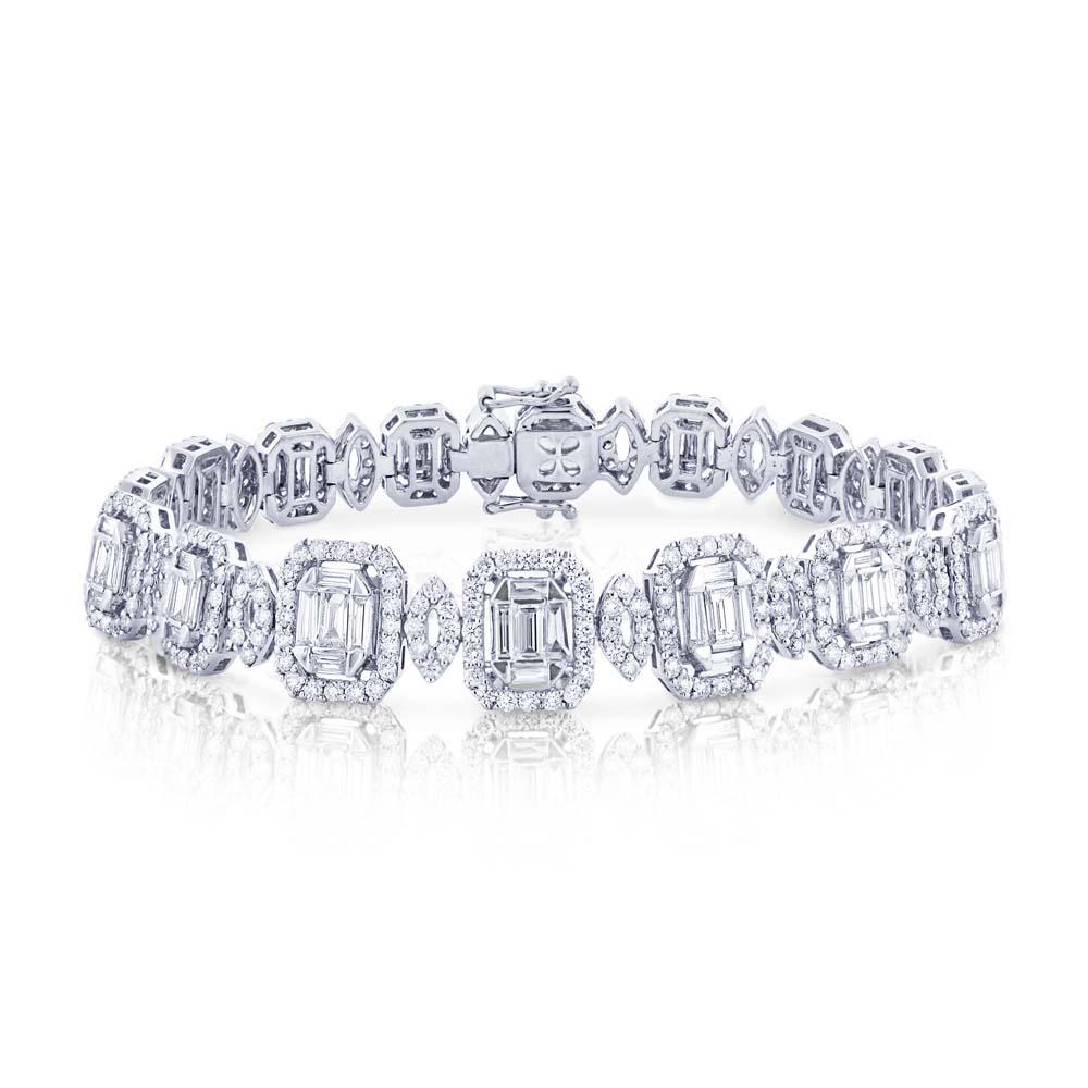 18k White Gold Diamond Lady's Bracelet - 7.01ct