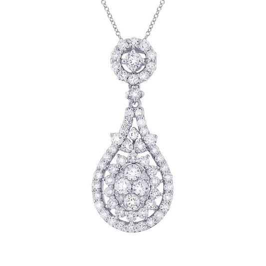 18k White Gold Diamond Pendant - 1.19ct