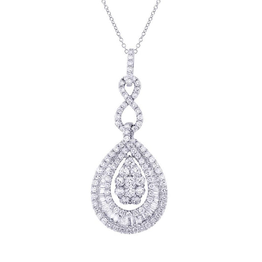 18k White Gold Diamond Pendant - 2.09ct