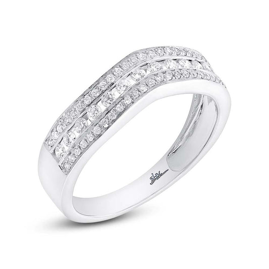 14k White Gold Diamond Shadow Band - 0.39ct