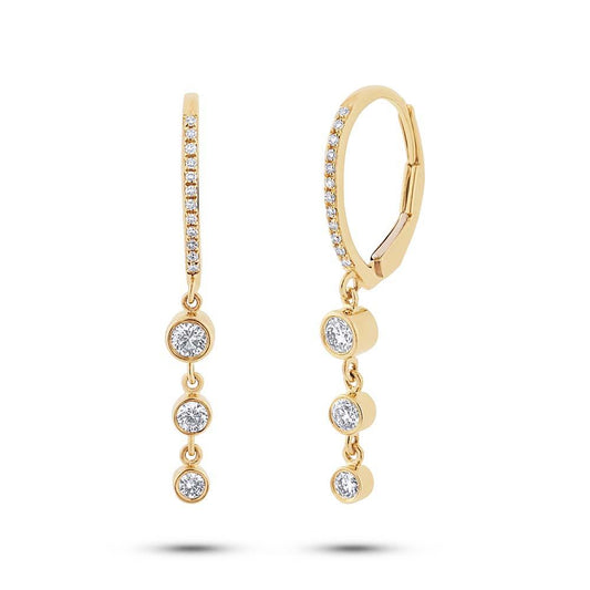 14k Yellow Gold Diamond Earring - 0.39ct