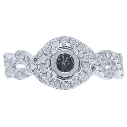 14k White Gold Diamond Semi-mount Ring - 0.57ct