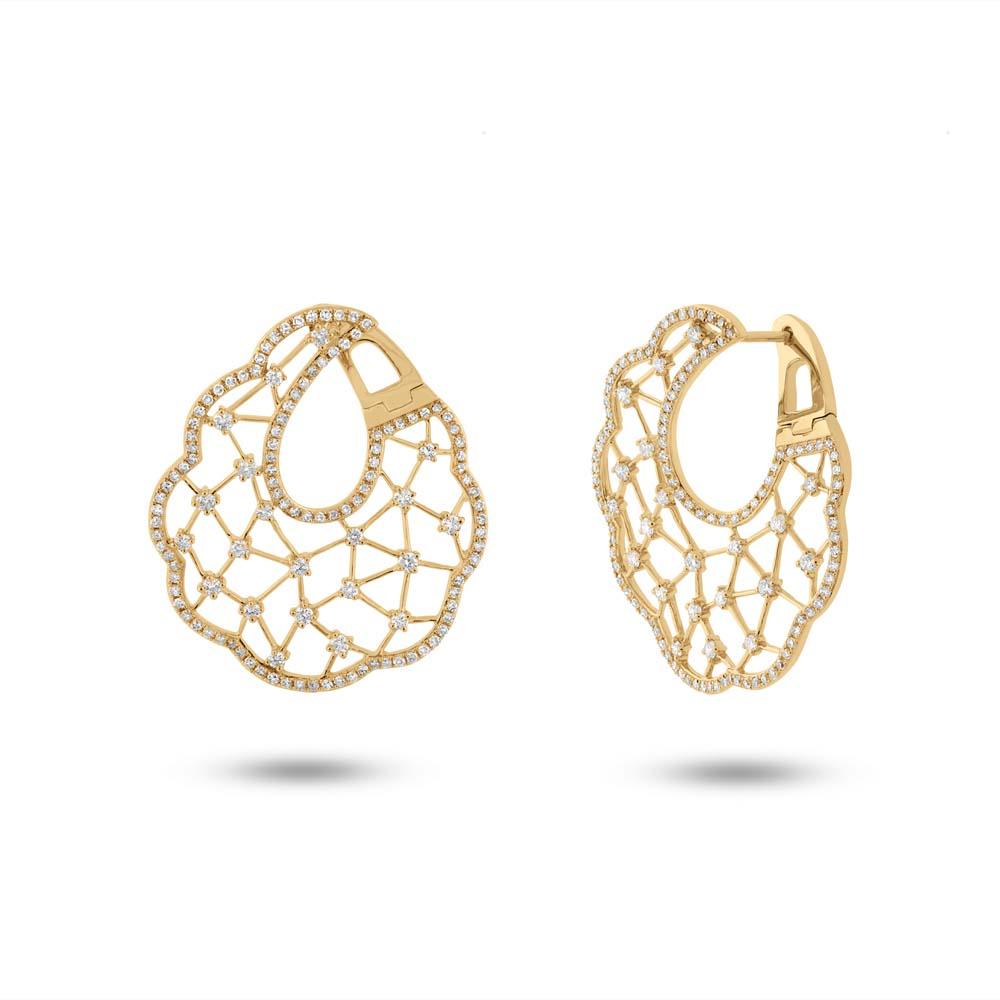 14k Yellow Gold Diamond Earring - 1.84ct