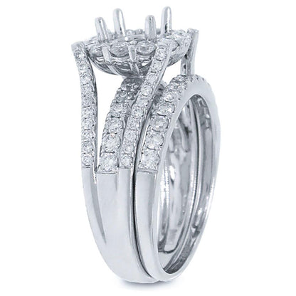 18k White Gold Diamond Semi-mount Ring 2-pc - 1.16ct