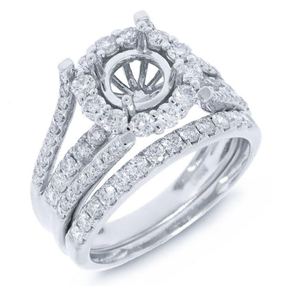 18k White Gold Diamond Semi-mount Ring 2-pc - 1.16ct