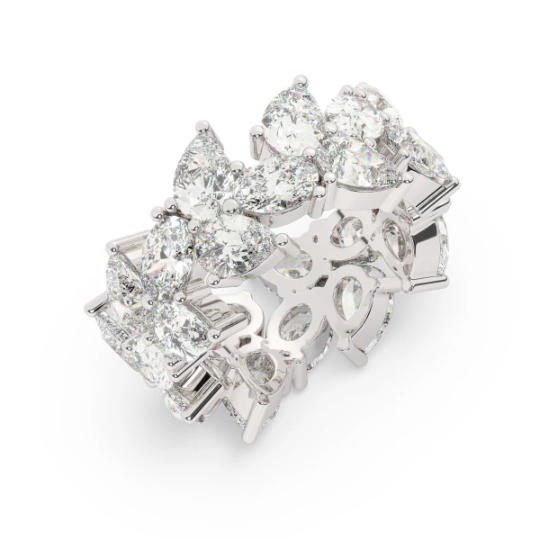18K White Gold Diamond Wedding Band
