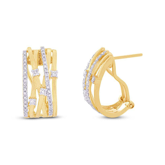 14k Yellow Gold Diamond Fashion Earring - 0.45ct