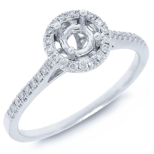 14k White Gold Diamond Semi-mount Ring - 0.20ct