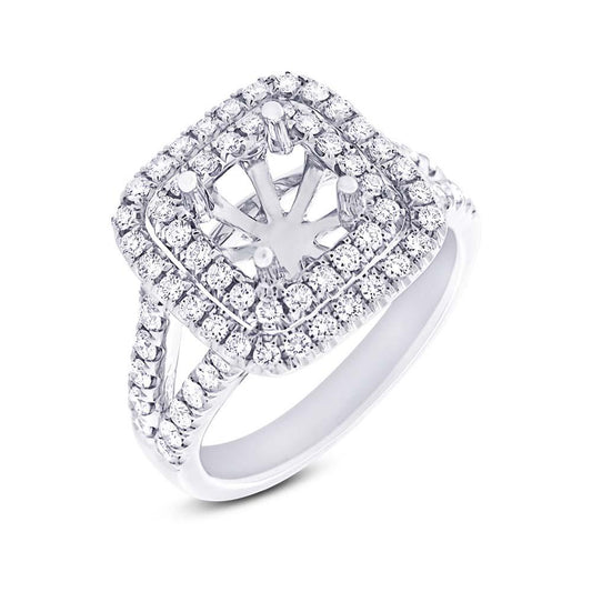 18k White Gold Diamond Semi-mount Ring - 0.66ct