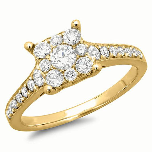 14k Yellow Gold Diamond Lady's Ring - 0.83ct