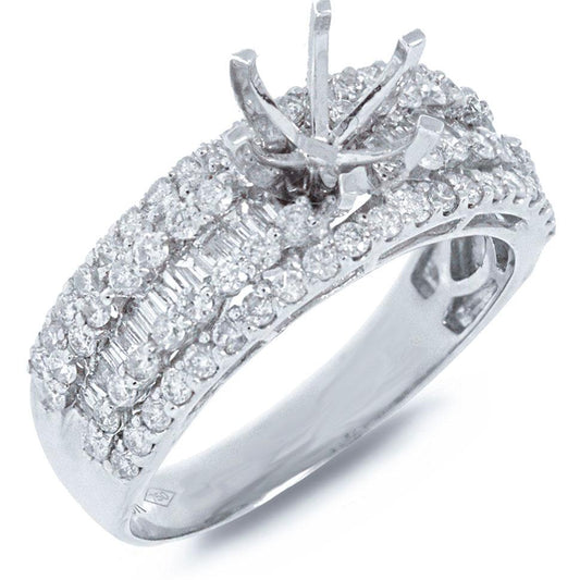 18k White Gold Diamond Semi-mount Ring - 1.10ct