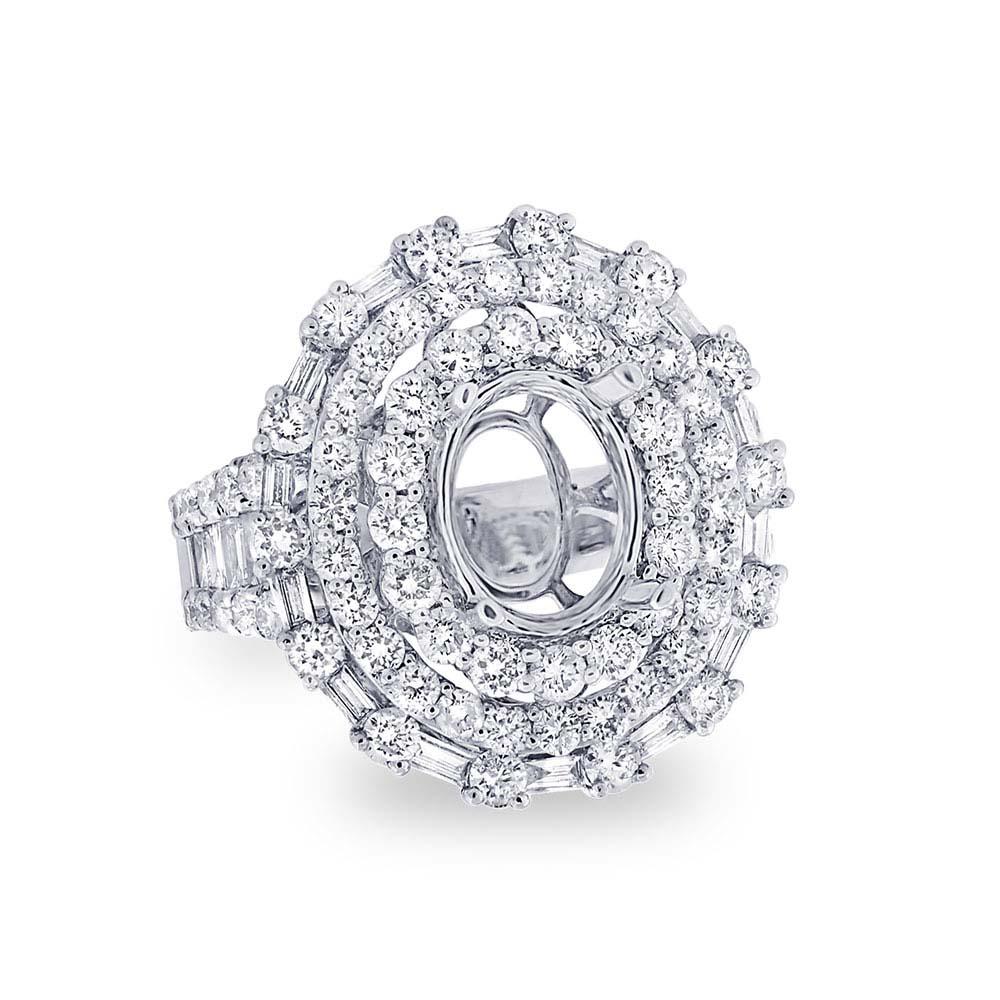 18k White Gold Diamond Semi-mount Ring - 2.49ct