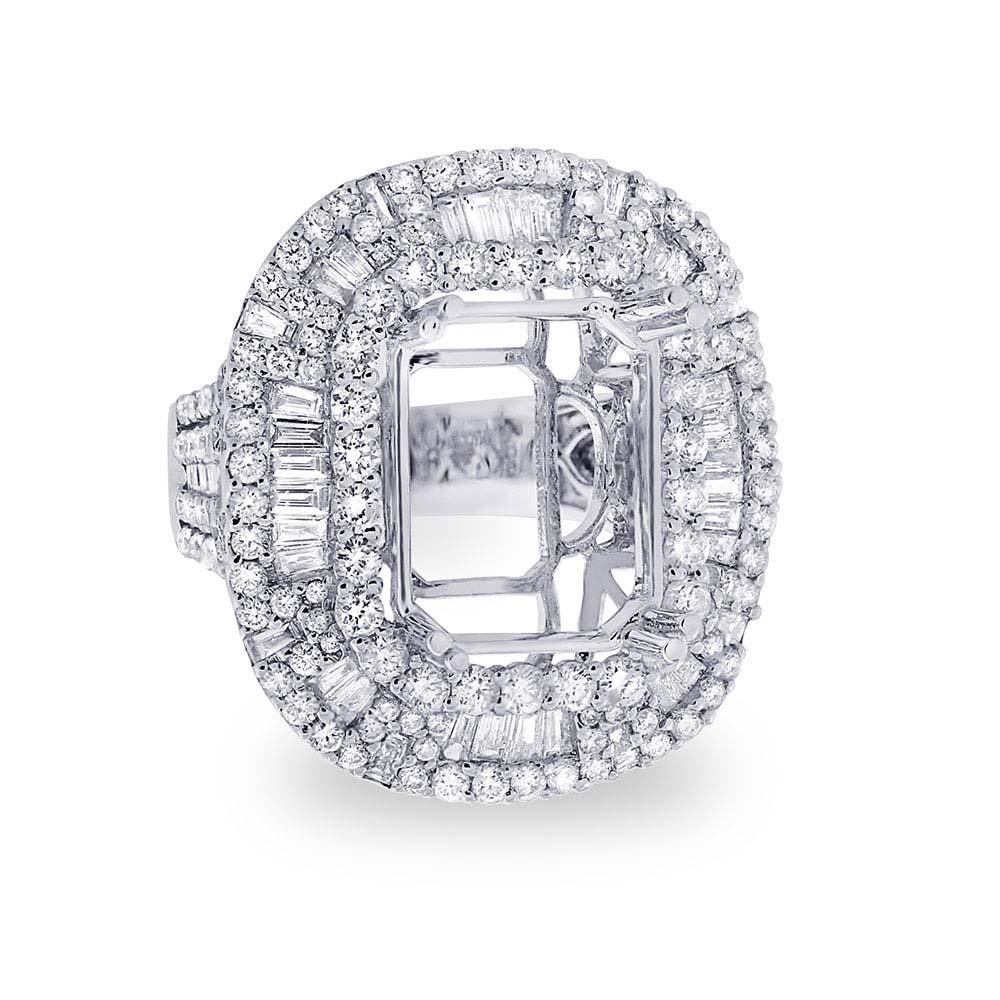 18k White Gold Diamond Semi-mount Ring - 3.87ct