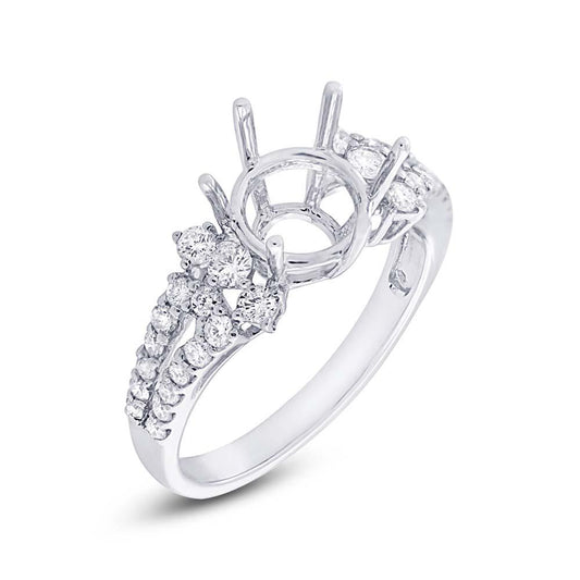 18k White Gold Diamond Semi-mount Ring - 0.57ct