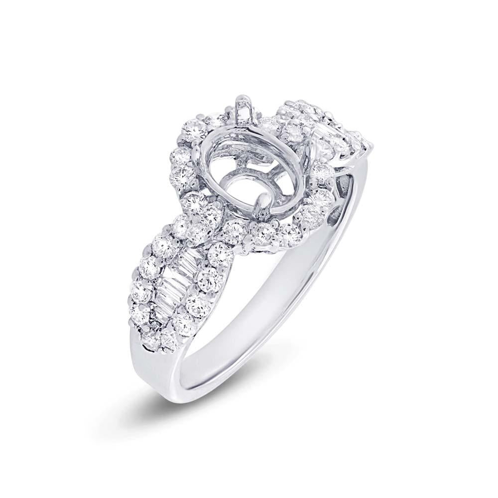 18k White Gold Diamond Semi-mount Ring - 0.92ct