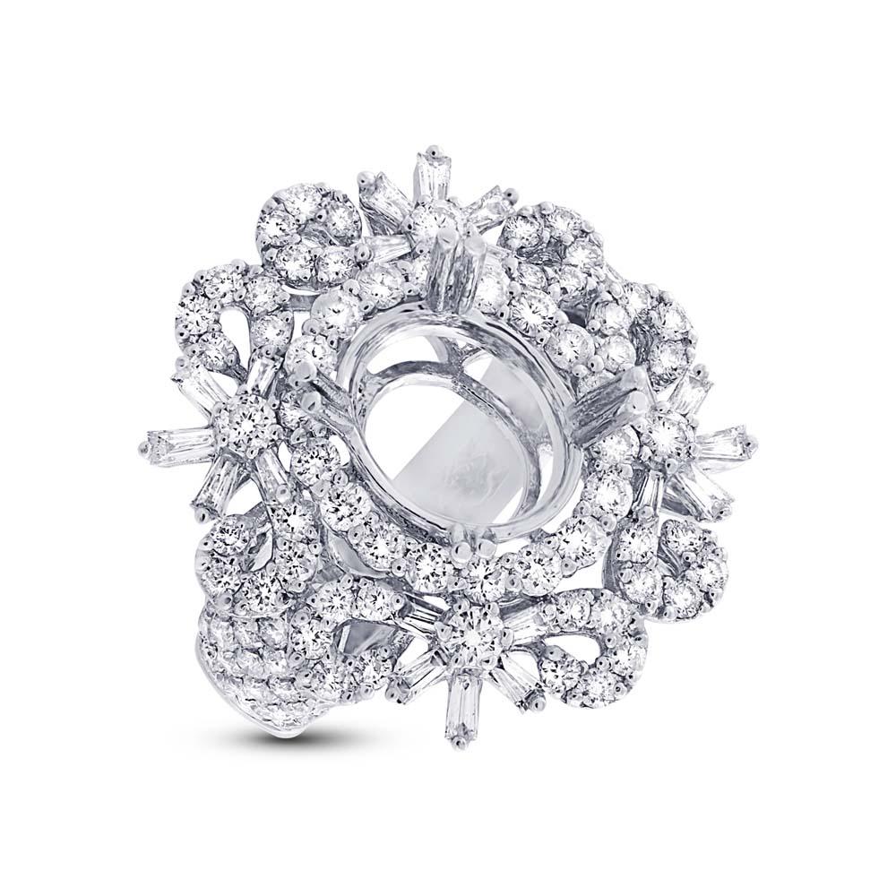 18k White Gold Diamond Semi-mount Ring - 3.03ct