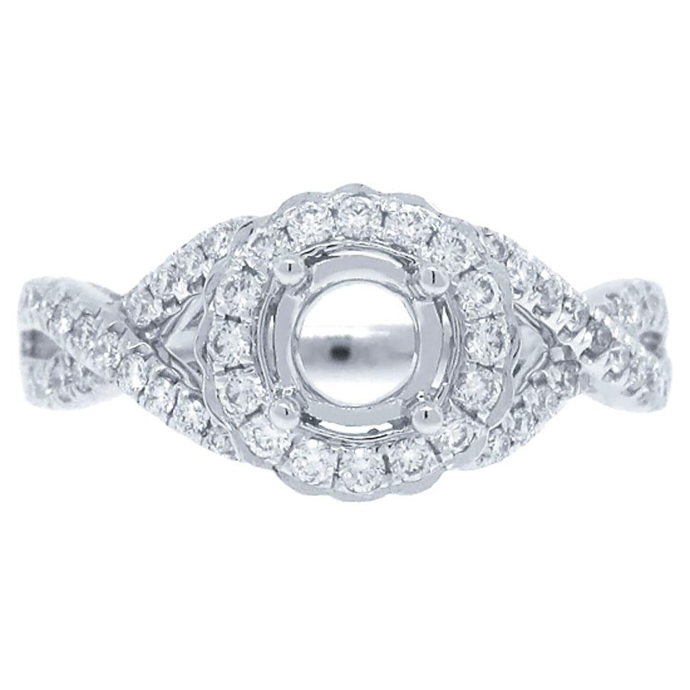 14k White Gold Diamond Semi-mount Ring - 0.40ct