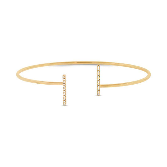 14k Yellow Gold Diamond Bangle - 0.08ct