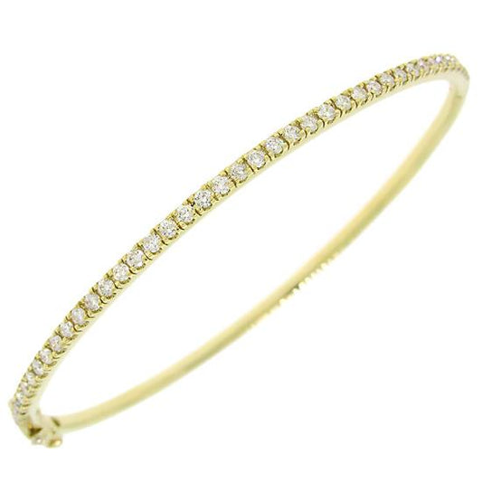 14k Yellow Gold Diamond Bangle - 0.90ct