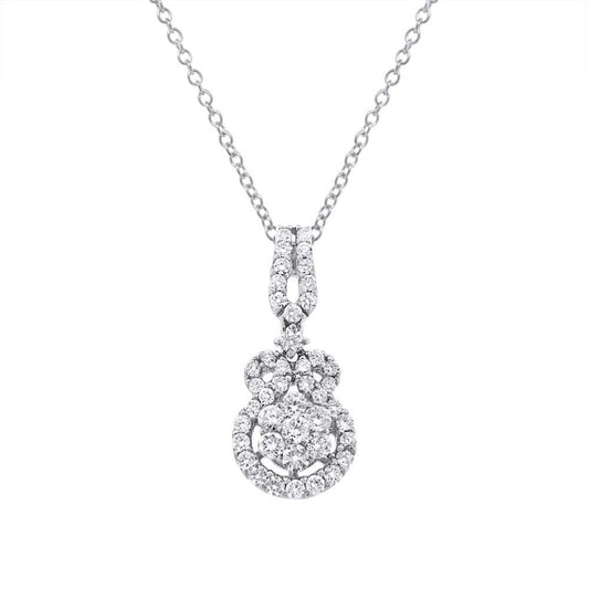 18k White Gold Diamond Pendant - 0.88ct