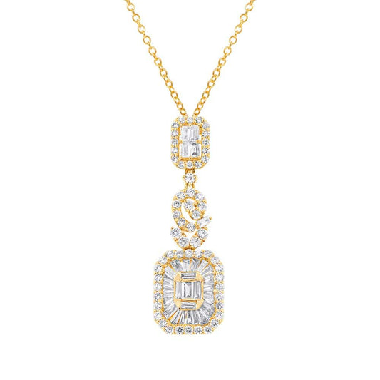 18k Yellow Gold Diamond Pendant - 2.40ct