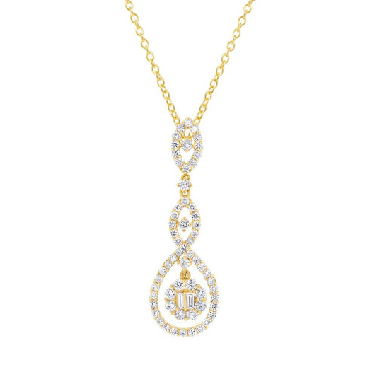 18k Yellow Gold Diamond Pendant - 1.35ct