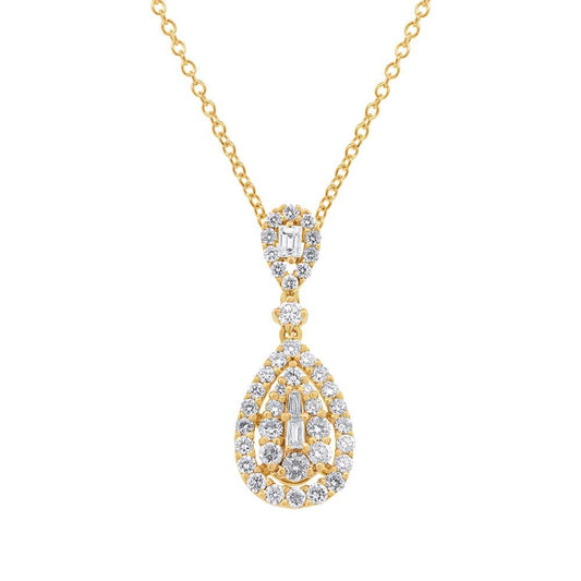 18k Yellow Gold Diamond Pendant - 0.78ct